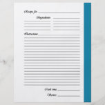 Blue 2-sided Recipe Pages Custom Flyer