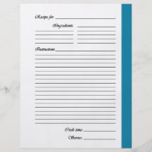 Blue 2-sided Recipe Pages Custom Flyer