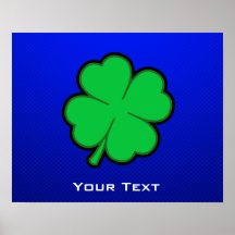 Blue 4 Leaf Clover Poster