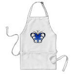 Blue Abstract Butterfly Flower Cooking Apron