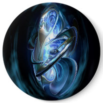 Blue Abstract Pinback Buttons
