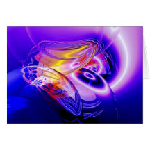 Blue Abstract Digital Art Card