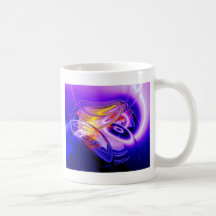 Blue Abstract Digital Art Coffee Mugs
