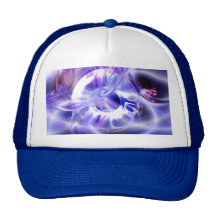 Blue Abstract Digital Art Mesh Hat