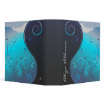 Blue Abstract Floral Binder