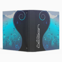 Blue Abstract Floral Binder