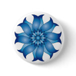 Blue abstract flower design pin