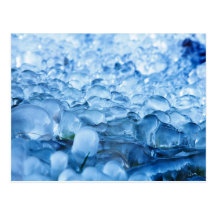 Blue Abstract Ice Crystals Water Drops Postcards