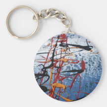 Blue Abstract Key Chain