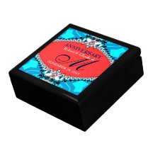 Blue Abstract Lace Wedding Anniversary GiftBox Keepsake Box