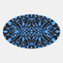 Blue Abstract Oval Sticker