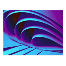 Blue abstract shape post card