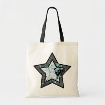 Blue Abstract Star Tote Bag