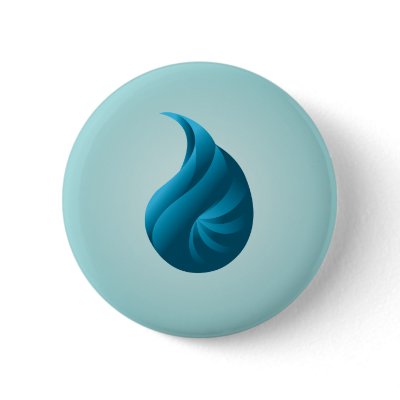 BLUE ABSTRACT STONE SNAIL PINBACK BUTTON by i_dentity