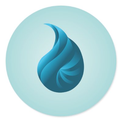 BLUE ABSTRACT STONE SNAIL ROUND STICKERS by i_dentity