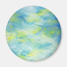 Blue Abstract Watercolor Fridge Magnet