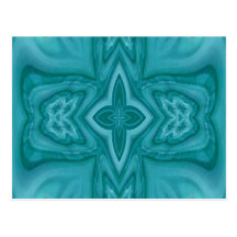 Blue abstract wood cross post cards