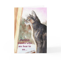 Blue Abyssinian "Faithful Friends" Christmas Card