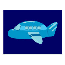 Blue Airplane Postcard