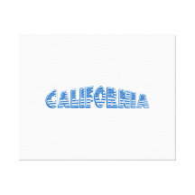 Blue American Flag California Canvas Prints