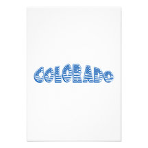 Blue American Flag Colorado Personalized Invitations