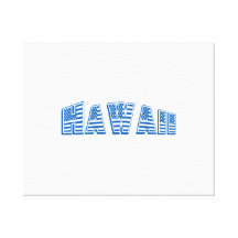 Blue American Flag Hawaii Stretched Canvas Prints