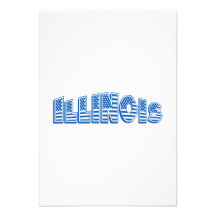Blue American Flag Illinois Announcements
