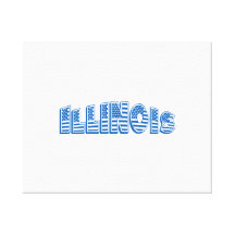 Blue American Flag Illinois Canvas Prints