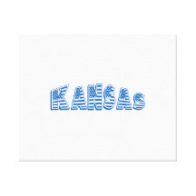 Blue American Flag Kansas Stretched Canvas Prints
