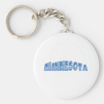Blue American Flag Minnesota Keychain