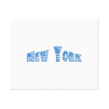 Blue American Flag New York Stretched Canvas Prints