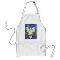 Blue &amp; Gold Cancer Angel - Large Apron