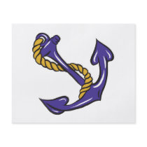 blue anchor and rope sailor boating design full color flyer