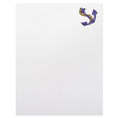 blue anchor and rope sailor boating design letterhead by sports_shop