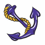 blue anchor and rope sailor boating design photo sculptures