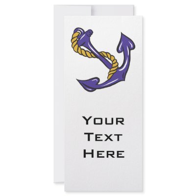blue anchor and rope sailor boating design customized rack card by sports_shop