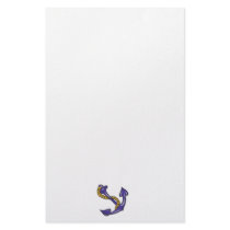 blue anchor and rope sailor boating design custom stationery