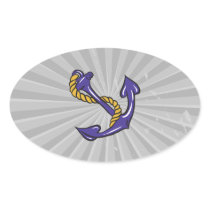 blue anchor and rope sailor boating design sticker