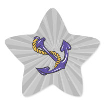 blue anchor and rope sailor boating design sticker