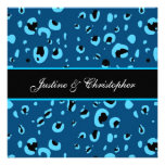 Blue and Aqua Leopard Wedding Template Y071 Personalized Invites