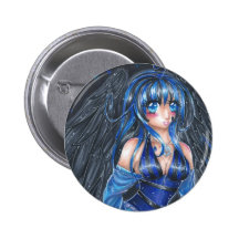 Blue and Black Angel Pin