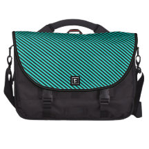 Blue and Black Diagonal Stripes Computer Bag