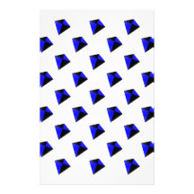 Blue and Black Diamond Kites Pattern Stationery