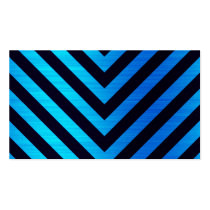 Blue and Black Downward Hazard Stripes Business Cards