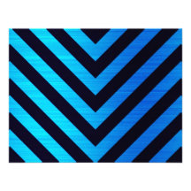 Blue and Black Downward Hazard Stripes Personalized Invites