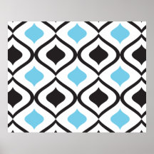 Blue and black droplets poster