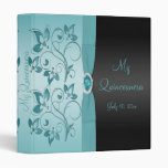 Blue and Black Floral Quinceanera Binder