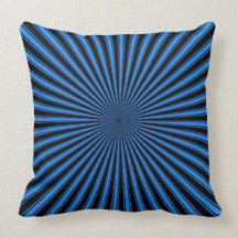 Blue and Black Funky  Abstract Art - Pillow