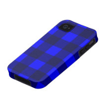 Blue and Black Gingham Plaid Design Case-Mate iPhone 4 Cover
