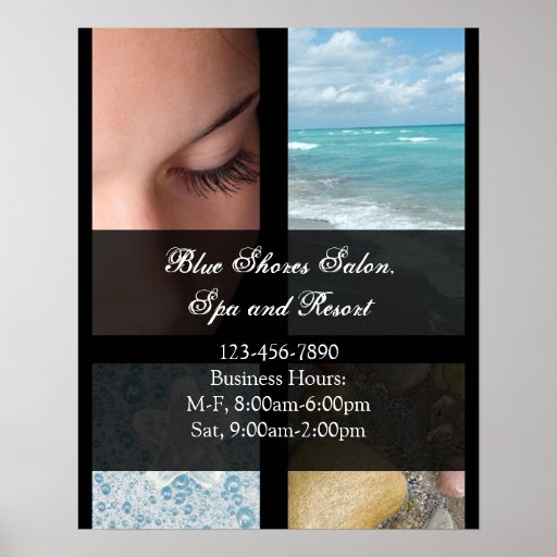 Blue and Black Luxury Spa Resort Theme Posters